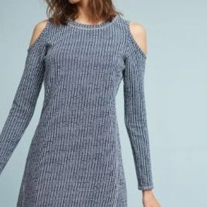 Anthropologie Textured Knit Open-Shoulder Dress